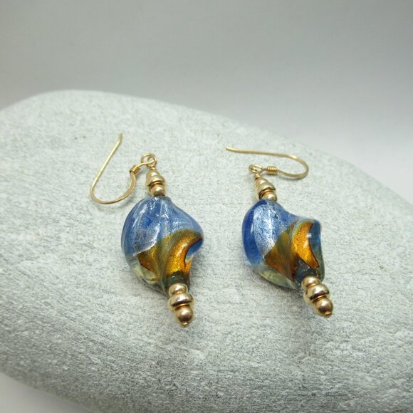 Vintage bead and 14kt gf earrings - Picture 6 of 11